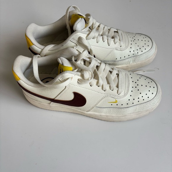 Nike Shoes - Nike Air Force 1 07 Photon Dust Red Swoosh with Yellow Detail - 8.5